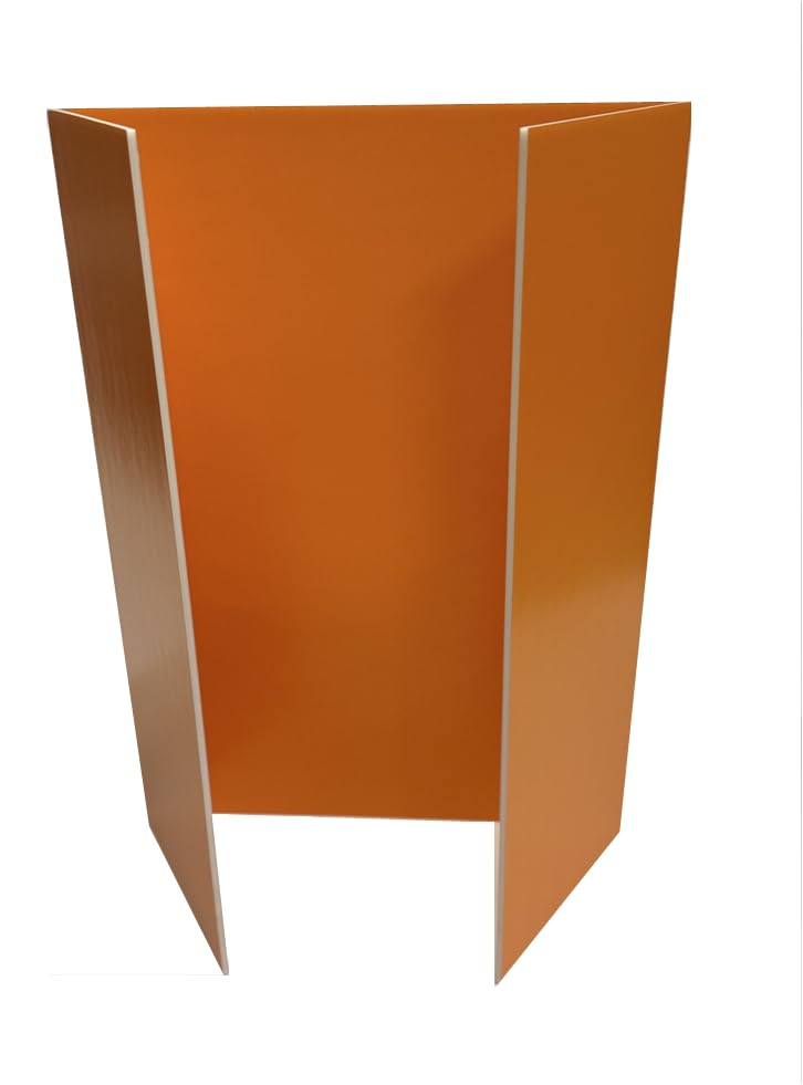 Boxes & Board Coloured Trifold Foam Board A1 Folds to A2 – Display Presentation Board for School, Science Projects, Exhibitions - (Choose Colours & Quantity) (Orange, 10, Units)