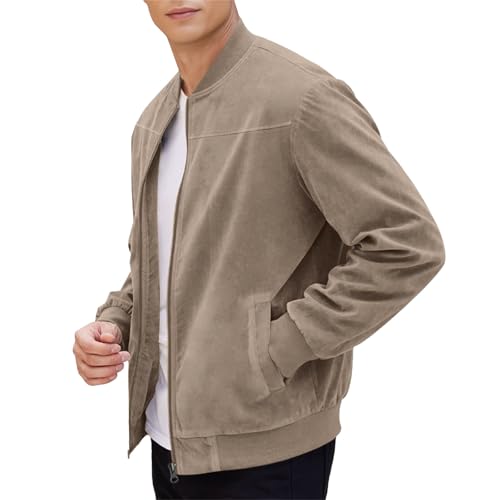 Chaqueta ligera casual para hombre en ante sintético miniatura 2