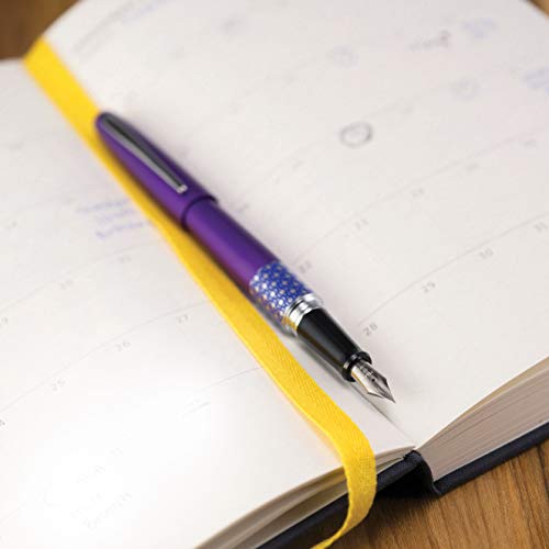 Image of Pilot MR Retro Pop Collection Fountain Pen, Purple Barrel with Ellipse Accent, Medium Nib, Black Ink (91444)