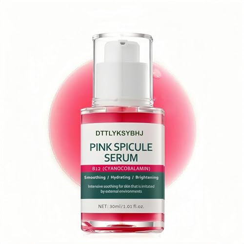 Cyano Pink Spicule & Vitamin B12 Face Serum Daily Moisturizer to Promote Smoother Skin & a Radiant Complexion 1.01 oz