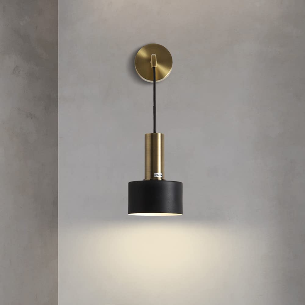 TAMYUSE Modern Wall Sconces Bath Vanity Light Fixtures Bathroom Metal Wall Lights With E26 Base Black Wall Light Fixtures For Bedroom Living Room Entryway