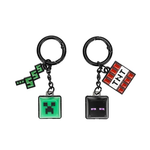 Bioworld Minecraft Creeper & Enderman 2-Piece Keycap Keychain