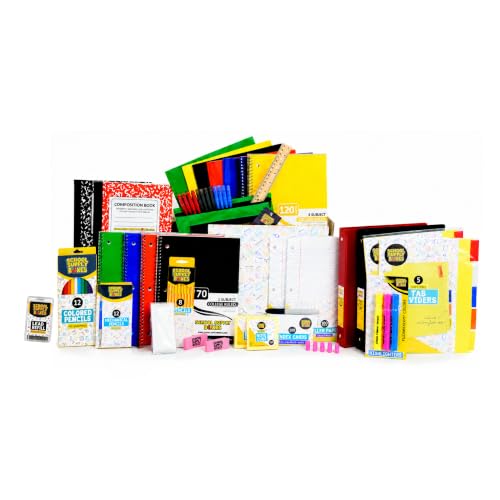 Ultimate High School and College Bundle | 1 Box | School Supply Boxes - Back to School Essentials | Includes Notebooks, Tab Dividers, Pencils, Highlighters, & More