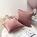 MIULEE 2 Piezas Terciopelo Funda de Cojín Fundas de Almohada con Pompones Suave Cojín Decoración Sofá Cama Silla Dormitorio Salon Habitacion 40x40cm Mermelada