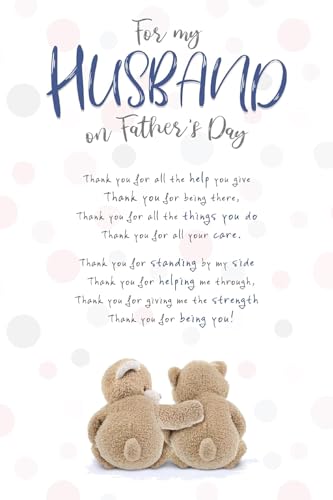 Emotional Rescue Happy Fathers Day Card for Husband from Wife Premium Multi Coloured Design with Nice Words Ideal Greeting for Step Dad or Partner Made in UK