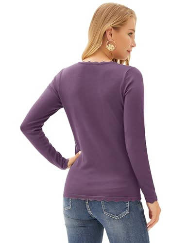 Image of GRACE KARIN Women's High Stretchy Long Sleeve Pullover Sweater Blouse Top