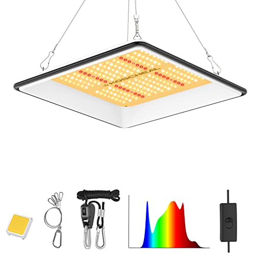 KOSCHEAL KT600 LED Grow Light Use with Yield LEDs Sunlike Full Spectrum Grow Lights for Seedlings Indoor Plants Veg and Bloom Growing Lamps for 2x2ft Coverage Output 65W±5%