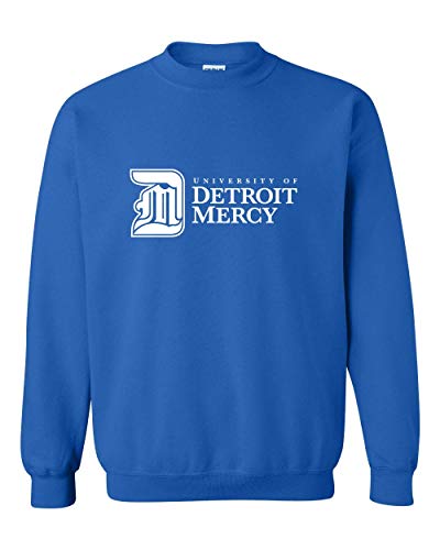 CreateMyTee | Detroit Mercy DM Text One Color Crewneck Sweatshirt |
