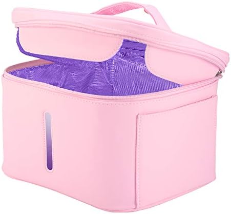 U-V St-eril-izer Bag, SEAAN Di-sinf-ection Sa-ni-ti-zer Box,USB, 12 Beads, 3 Minutes Timer, Compact for Mobile Phone/Clothes/Glasses/Baby Bottle/Underwear/Toothbrush/Beauty Tools/Jewelry (Pink)