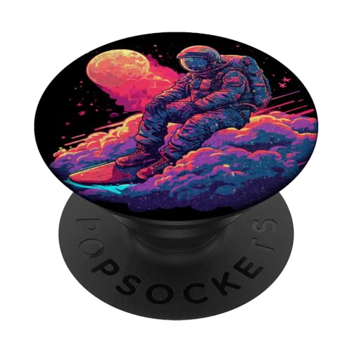 Cosmic Cloud Spaceman On Hover-board Epic Galactic Astronaut PopSockets Standard PopGrip