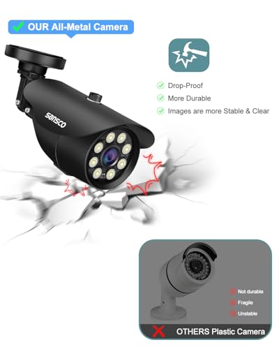 SANSCO 5MP 8CH CCTV Security Camera System with 1TB Hard Drive, 8 Channel Expandable DVR, 4pcs 3K IP66 Waterproof Metal Bullet Cameras, with Human/Vehicle/Face Activated Full Color Night Vision - Image 2