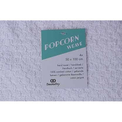 DoubleDry Popcorn Handtücher Set– 4er Set 50x100 cm Baumwolle – 420 g/m² – Weich & Saugstark – Badetuch badehandtücher - Oeko-Tex Made in Green Zertifiziert (Weiß) – Bild 8