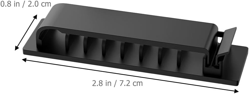 HOMSFOU Cord Keeper Adhesive Cable Clips Wire Organizer for Desktop Wall and Car with Multiple Slots Easy Peel and Stick Cable Management Fits Various Cables 2.83 X 0.79 Inches 20 Pack