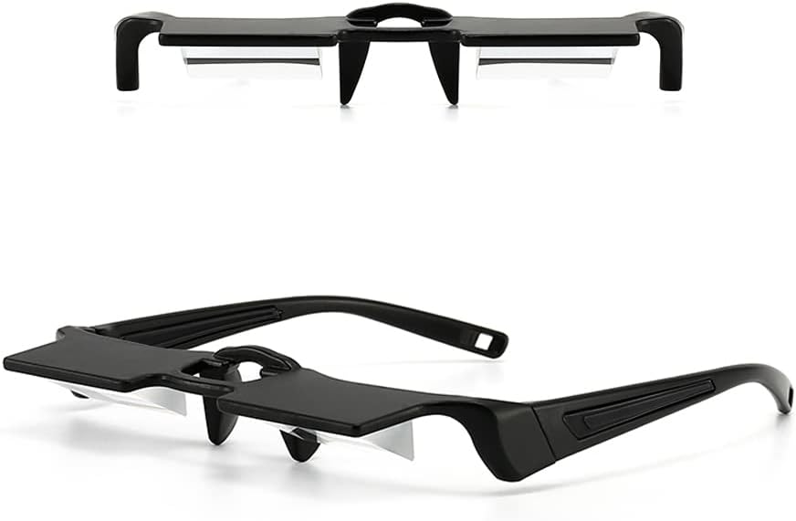 Horizontal Lazy Glasses 90 Degree for Lying Down Reading or Watching TV,Knitting Up Neck Relax, Prism Glasses for Looking Up Playing Mobile,Lightweight and Smooth Comfortable Frame Clear Vision