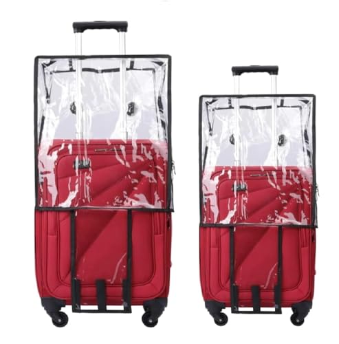 Image of PVC Transparent Luggage Waterproof Cover Suitcase Cover for Aristocate, American Turister, Safari, VIP (Soft Luggage, 24+28 Combo of 2)