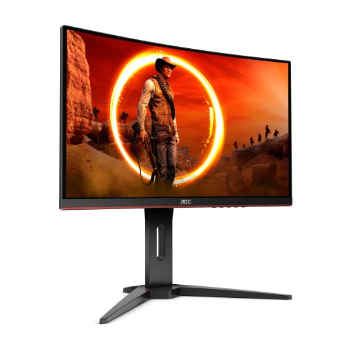 AOC CQ27G2 27" Super Curved Frameless Gaming Monitor QHD 2K, 1500R VA, 1ms, 144Hz, FreeSync, Height adjustable, 3-Yr Zero Dead Pixel, Black/Silver 2