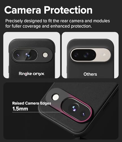 Image of Ringke Onyx for Google Pixel 9 Case [Feels Good in The Hand] Oil & Dirt Resistant, Enhanced Camera Lens Protection, Comfortable Grip, Non-Slip, Lightweight Cover - Black