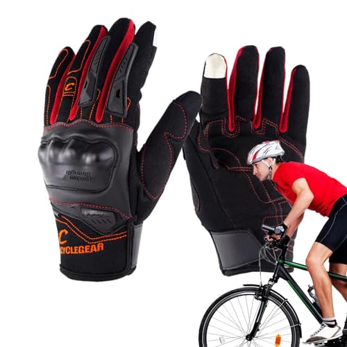 Guantes de motociclismo | Guantes de ciclismo de carreras para pantalla táctil con protector de nudillos | Guantes de motocross transpirables con protección anticaídas para bicicletas de montaña y