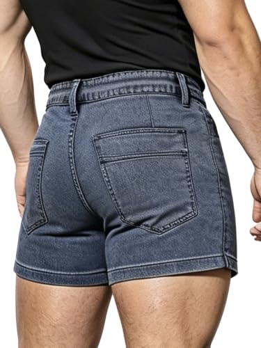 Short en jean pour hommes découpés avec finitions mini denim
