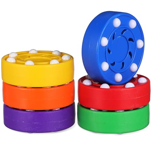 TOYANDONA - TOYANDONA Roller Hockey Pucks 6 Pack 3 Inch Plastic Training Balls for Indoor Outdoor Floor Hockey Practice and Street Games