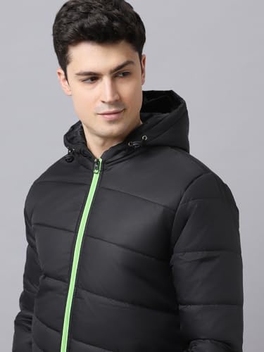 Image of Urbano Fashion Men's Full Sleeve Zippered Hooded Neck Puffer Jacket