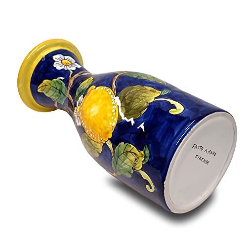 Hand-Painted Italian Ceramic Wine Jug - 16.9 oz Multi-Functional Utensil Holder and Carafe from Tuscany - Image 3