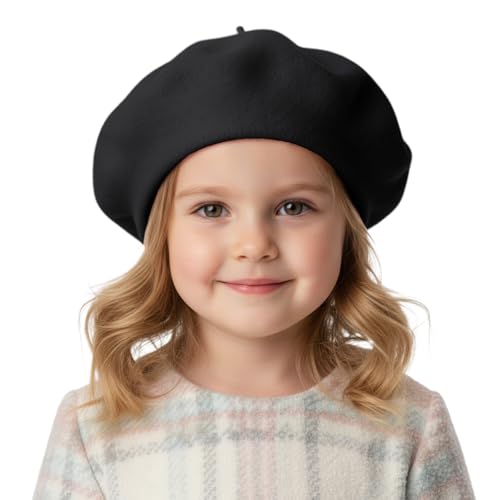 TopTie Kinder Barett Mütze Wolle Baskenmütze Klassische...