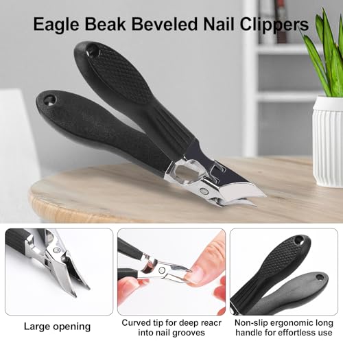 Eagle Beak Nail Clippers for Ingrown & Thick Nails Beveled/Slanted/Angled Blades, Long Han - image 3