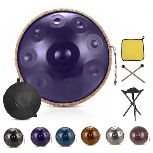 Hang Drum 432Hz Handpan 10 Notas D Kurd Escala Deep Purple miniatura 1