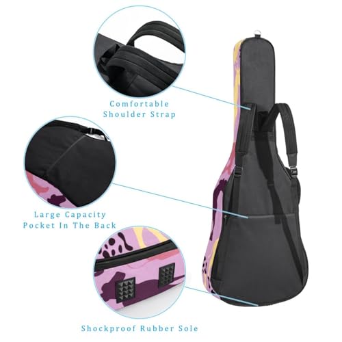 Housse guitare acoustique imperméable 101,6 cm étui rigide souple violet - 3