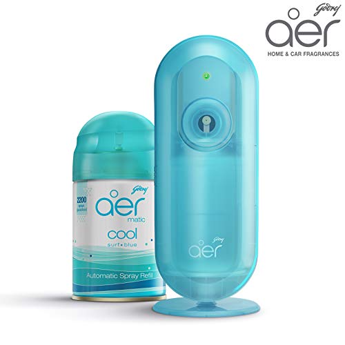 Image of Godrej aer Smart Matic - Bluetooth Enabled Automatic Air Freshener Kit, Alive 225Ml (134Gm & Automatic Air Freshener Spray Kit With Flexi Control - Cool Surf Blue (225 Ml)