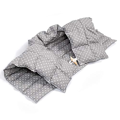Amilian Almohada cervical con parte trasera y cuello alto para, espalda y huesos de cereza, cojín térmico, cojín cervical, cojín de grano, compresa térmica, diseño de lunares, color gris Cover