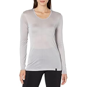 Terramar Women’s 100% Silk Thermasilk Pointelle Scoop Shirt Baselayer