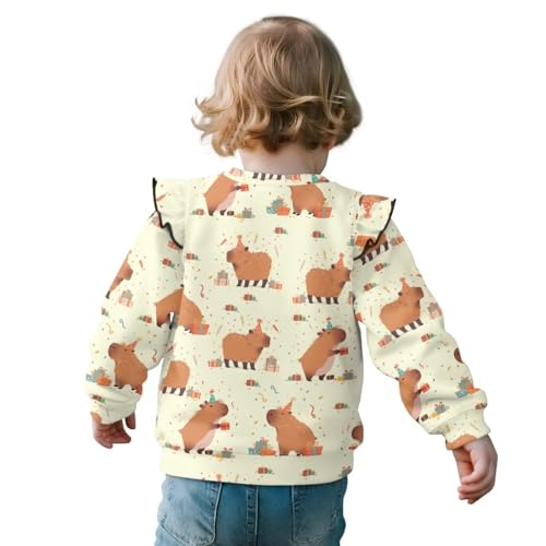 Sweatshirts for Girls 3-8Years Crewneck Long Sleeve Sweater Fall Spring Shirts Fleece Pullover Top Kids Toddler2