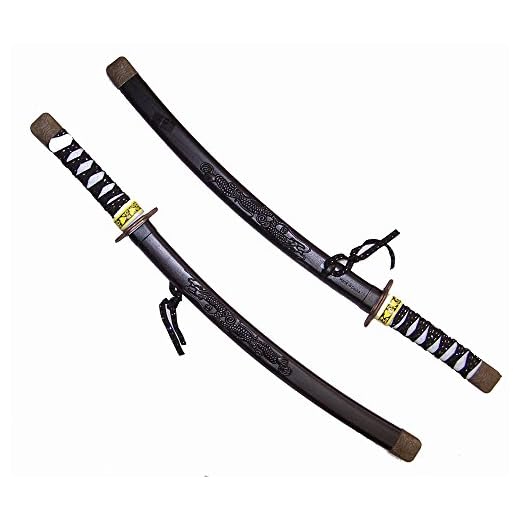 2 Black Color 24 Inch Plastic Dragon Ninja Toy Play Swords