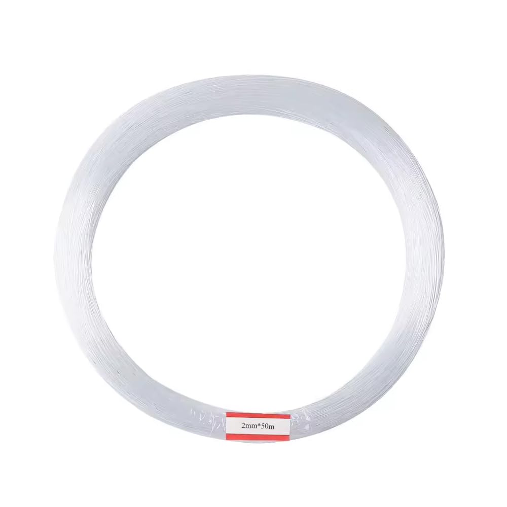 AKEPO 1 Rolle x 2 mm x 50 m, Lichtleiter-Lichtkabel, PMMA-Kunststoff, optische Fasern für LED-Sternlicht-Scheinwerfer-Stern-Deckenleuchten-Sets und Glasfaser-Beleuchtungsdekoration (ohne Lichtquelle)