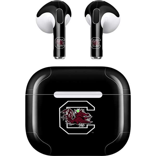 Skinit Decal Audio Skin Compatible with Apple AirPods (3rd Gen, 2021) - Officially Licensed South Carolina Gamecocks Logo Black Design