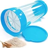 Flour Sifter,Sifter for Baking,Powdered Sugar Shaker Duster,Flour Duster for Bread Baking Flour Sieve for Baking Cakes Kitchen (Blue)