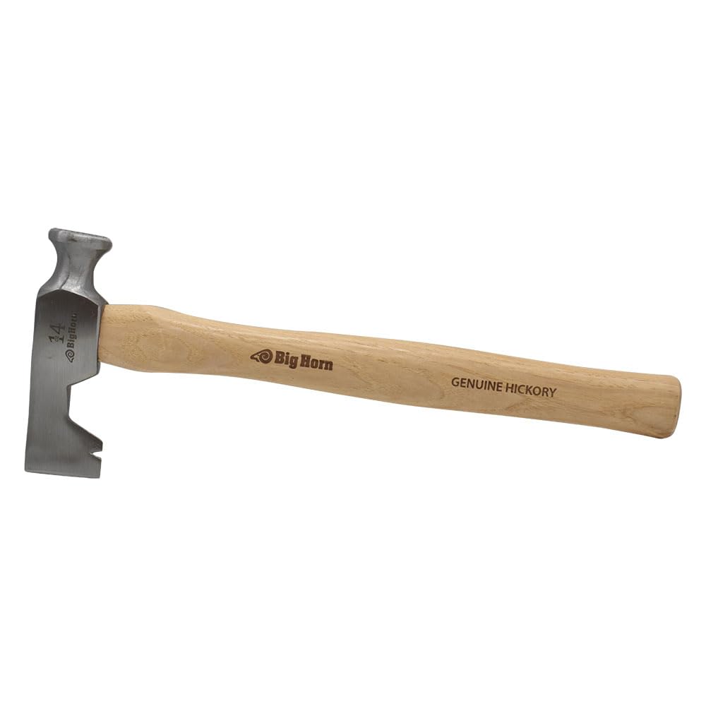 Big Horn 15140 - Hacha para paneles de yeso de 14 onzas con cara de impacto fresada y mango de nogal