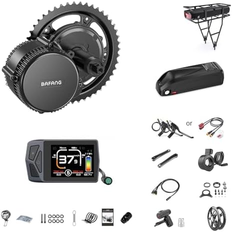 BAFANG BBS02B 48V 750W 100MM Mid Drive Kit with Battery(Optional),Ebike Motor with LCD Display 8fun Mid Drive Electric Bike Conversion Kit for 100MM Bottom Bracket Fat Tire Bike,Snow Bike