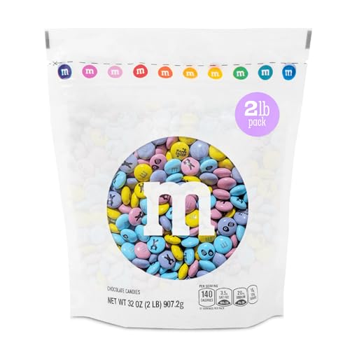M&M’S WORLD Easter Chocolate Candies - 2lb Resealable Pack of Milk Chocolate Candy Bulk, Great for Easter Candy, Egg Hunts and More