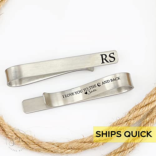 Sm Design Personalized Husband Gift I Love You To The Moon And Back Tie Clip Husband Tie Bar For Boyfriend Personalized Tie Clip Anniversary Gift Moon-Tie thumb #4