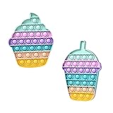 Pop Push Bubble Fidget Sensory Toy,2 Pack Autism Special Needs Stress Relief Silicone Pressure...