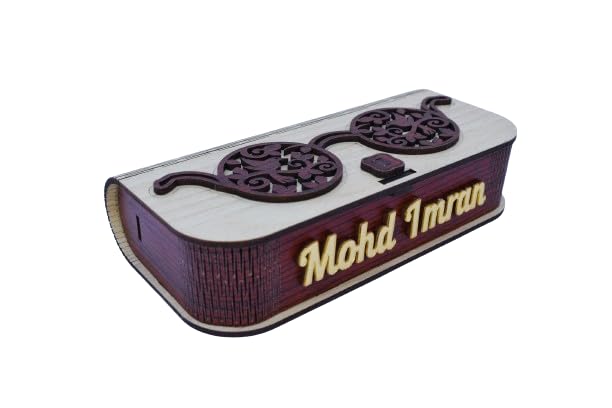 Antique Wooden Sunglass Case with Velvet Inside - Elegant Glasses Design with Secure Lock (17x8x4cm, Multicolour)-image-29