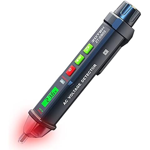 ZOYI ZT-DB03 AC Voltage Detector - Non-Contact Voltage Tester Pen, Adjustable Sensitivity, Electricity Tester, Live Wire Tester, Electrical Tester Pen, 12-1000V Cover