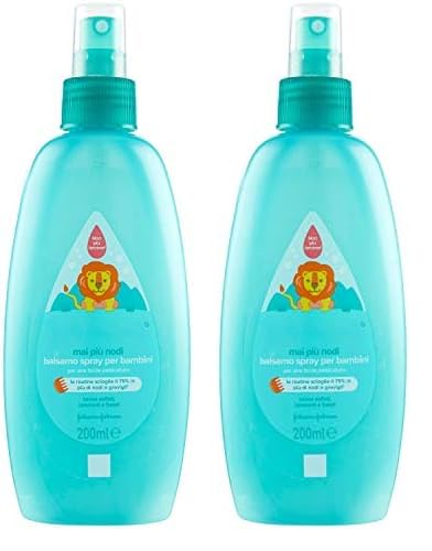 JOHNSON'S Baby, Spray für Kinder, nie mehr Knoten, Entwirren, keine Tränen mehr, auch für langes oder lockiges Haar, 200 ml (Packung mit 2)