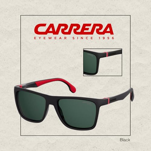 Carrera CA5047/S 0807/QT 56M Black/Green Plastic Rectangular Sunglasses For Men For Women + Free Designer iWear Care Kit3