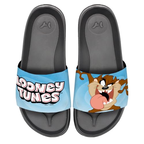 Popfunk Looney Tunes Taz Circle Unisex Adult Slides Adjustable Flip Flop Sandals Officially Licensed Hypd Slydr Switch™