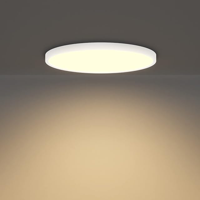 Klighen LED Ceiling Light 28W 2520LM, Round Ceiling Lamp Modern Flush Ceiling Lighting for Living Room, Bedrooms, Hall, Kitchen, Ø30cm × H2cm, Warm White 3000K, White