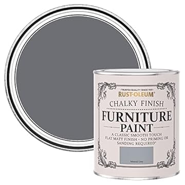 Rust-Oleum Grey Upcycled Furniture Paint in Chalky Finish - Mineral Grey 750ml